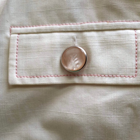 Cole Haan City Cream Color LightWeight Button Up Jacket Size 6 - Picture 5 of 9